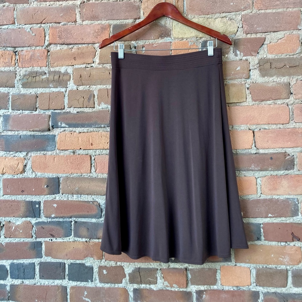 Vintage KENAR Brown A-Line Stretch Skirt. Size: Medium.